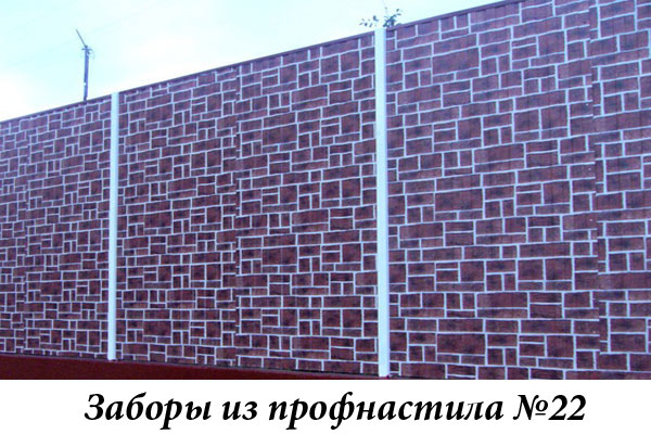 Заборы из профнастила №22